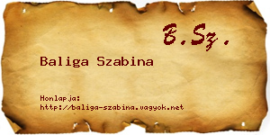 Baliga Szabina névjegykártya