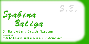 szabina baliga business card